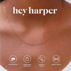 Hey Harper Miss Necklace 14k Gold Chain For Women, waterproof sweat proof dainty